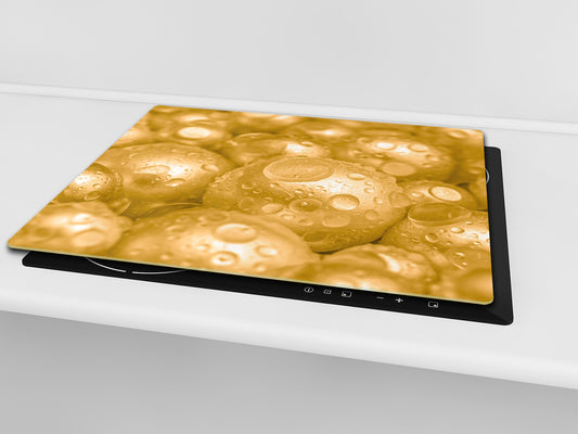 UNIQUE Tempered GLASS Kitchen Board –Scratch Resistant Glass Cutting Board –Glass Countertop MEASURES: SINGLE: 60 x 52 cm (23,62” x 20,47”); DOUBLE: 30 x 52 cm (11,81” x 20,47”); D29 Colourful Variety Series: Golden pearls