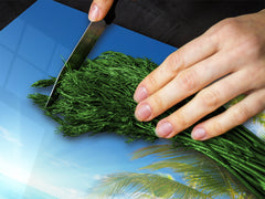 Very Big Kitchen Board – Glass Cutting Board and worktop saver; Nature series DD08: Costa marina 8