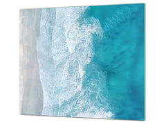 Tempered GLASS Cutting Board 60D10: rough sea