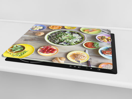 Tempered GLASS Cutting Board 60D16: Vegetable salad
