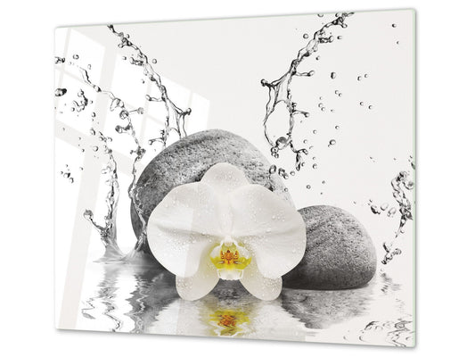 Glass Cutting Board and Worktop Saver D06 Flowers Series: Orchid 4