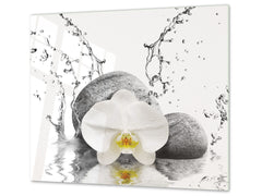 Glass Cutting Board and Worktop Saver D06 Flowers Series: Orchid 4