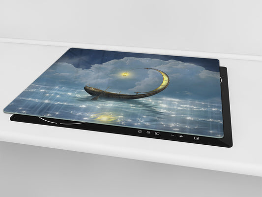 Glass Pastry Board 60D18: A lonely boat