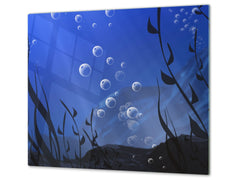 Tempered GLASS Cutting Board – Worktop saver  D15 Drawings Series:  Water 3