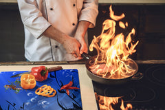 Tempered GLASS Cutting Board – Worktop saver  D15 Drawings Series:  Water 3