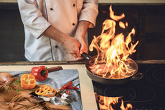 Tempered GLASS Cutting Board 60D01: Dog with a cat