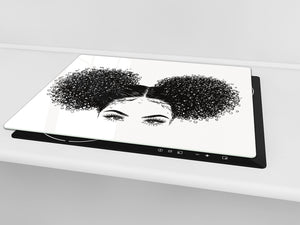 Glass Cutting Board 60D15: Afro hairstyle