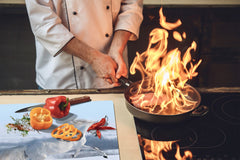 Tempered GLASS Cutting Board 60D01: White horse