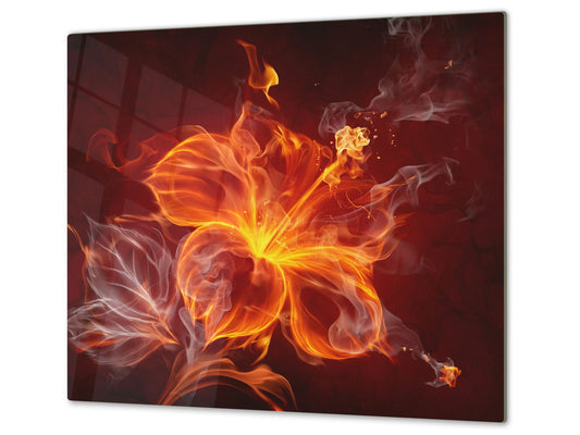 Glass Cutting Board and Worktop Saver D06 Flowers Series: Flower 9