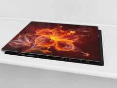 Glass Cutting Board and Worktop Saver D06 Flowers Series: Flower 9