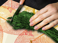 Planche à découper en verre trempé ; D08  Série Nature: Laisse 35