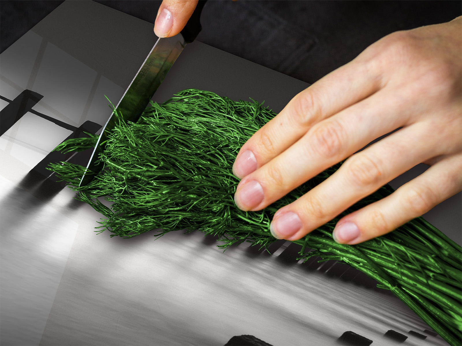 Very Big Kitchen Board – Glass Cutting Board and worktop saver; Nature series DD08: Costa marina 1