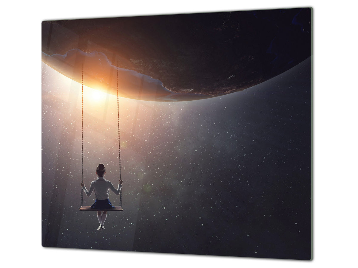 Glass Pastry Board 60D18: Swing in cosmos