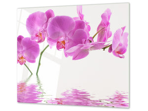 Glass Cutting Board and Worktop Saver D06 Flowers Series: Orchid 3