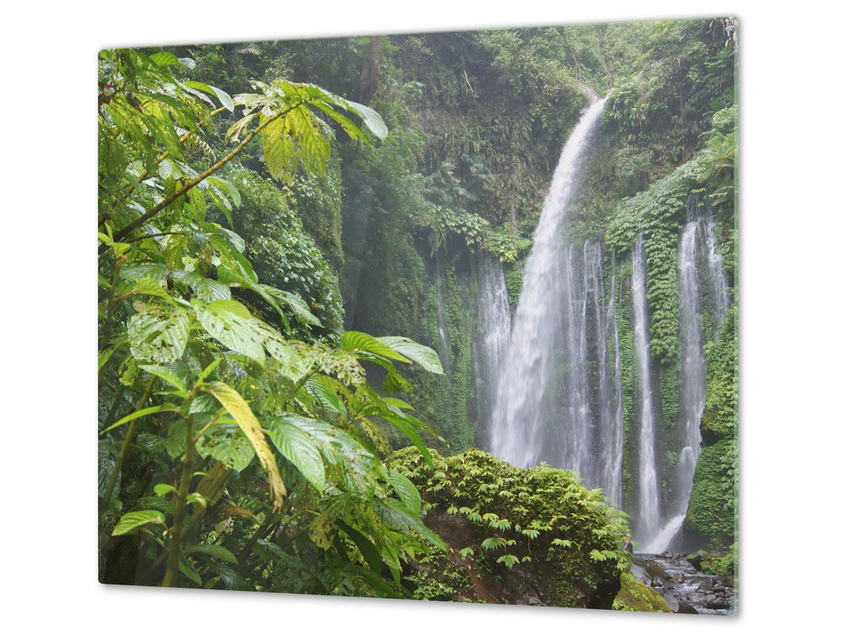 Planche à découper en verre trempé ; D08  Série Nature: Cascade 4