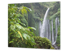 Planche à découper en verre trempé ; D08  Série Nature: Cascade 4