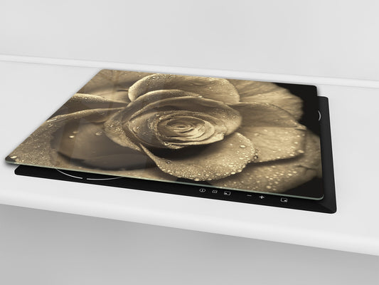 Glass Cutting Board and Worktop Saver D06 Flowers Series: Flower 15
