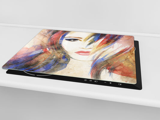 Cuisine planche a découper en verre Peinture abstraite colorée 80x52 cm Cuisine planche a découper en verre Peinture abstraite colorée 80x52 cm