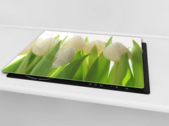 Glass Cutting Board and Worktop Saver D06 Flowers Series: Tulips 1