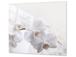 Glass Cutting Board and Worktop Saver D06 Flowers Series: Orchid 1