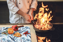 Tagliere e proteggi-piano di lavoro in vetro resistente; D15 Serie Disegni: Trama 138