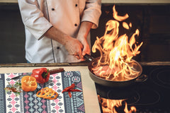 Chopping Board - Induction Cooktop Cover D14 Patterns and Mandalas Series: Texture 148