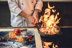 UNIQUE Tempered GLASS Kitchen Board 60D05A: Winter landscape