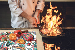 Glass Cutting Board and Worktop Saver D06 Flowers Series: Drawing 66