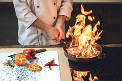 CUTTING BOARD and Cooktop Cover - Impact & Shatter Resistant Glass D02 Water Series: Water 24