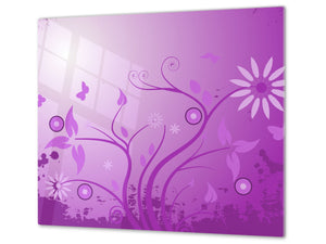 Glass Cutting Board and Worktop Saver D06 Flowers Series: Abstract art 16