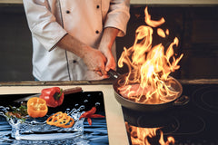 CUTTING BOARD and Cooktop Cover - Impact & Shatter Resistant Glass D02 Water Series: Water 19