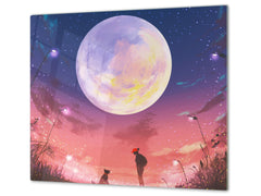 Worktop saver and Pastry Board D13 Images: Moon with flowers