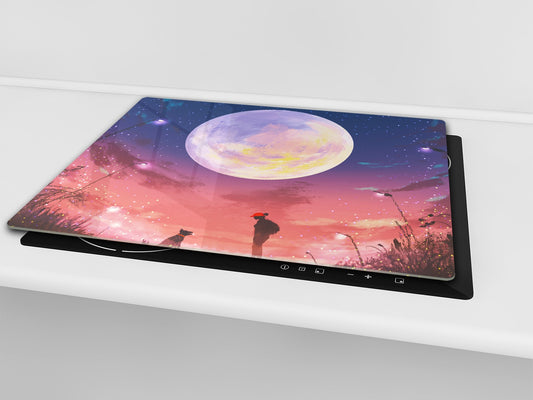 Worktop saver and Pastry Board D13 Images: Moon with flowers