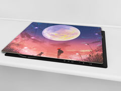 Worktop saver and Pastry Board D13 Images: Moon with flowers