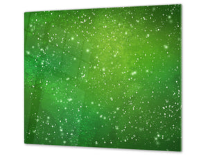 Tempered GLASS Kitchen Board – Impact & Scratch Resistant D10A Textures Series A: Green starry sky
