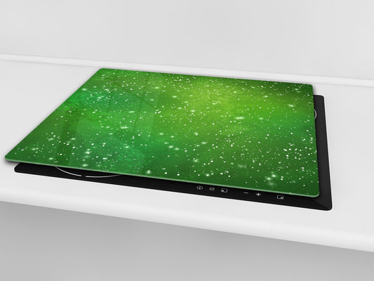 Tempered GLASS Kitchen Board – Impact & Scratch Resistant D10A Textures Series A: Green starry sky