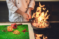 Tempered GLASS Kitchen Board – Impact & Scratch Resistant D10A Textures Series A: Green starry sky