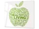 Küchenbrett aus Hartglas und Induktionskochplattenabdeckung – Schneideplatten; D07 Fruits and vegetables:  Apple 16