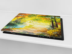 Resistant Glass Cutting Board 60D05B: Autumn in the park