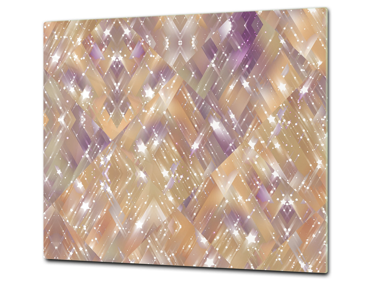 UNIQUE Tempered GLASS Kitchen Board – Scratch Resistant Glass Cutting Board – Glass Countertop MEASURES: SINGLE: 60 x 52 cm (23,62” x 20,47”); DOUBLE: 30 x 52 cm (11,81” x 20,47”); D29 Colourful Variety Series: Vintage mosaic