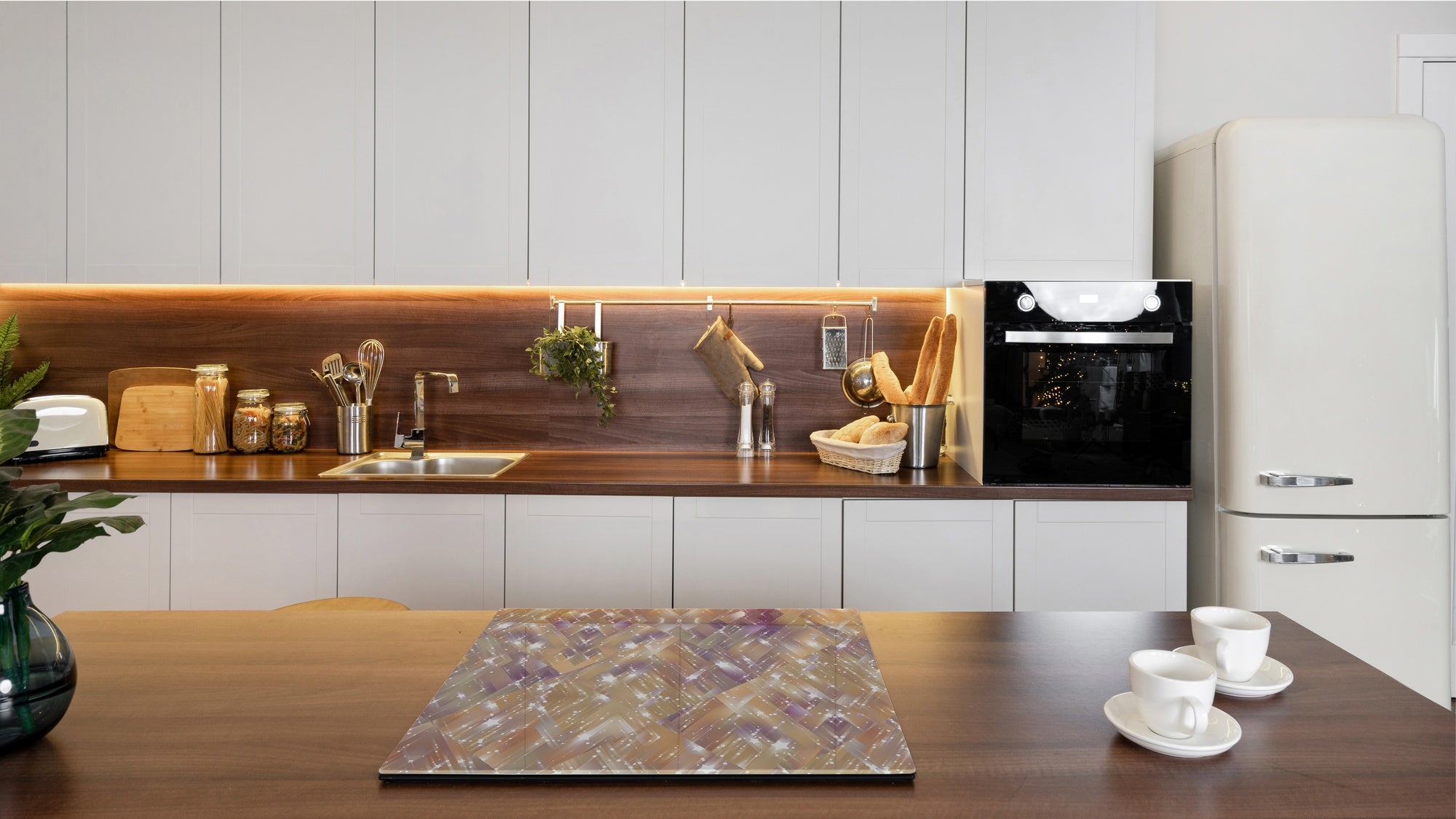 UNIQUE Tempered GLASS Kitchen Board – Scratch Resistant Glass Cutting Board – Glass Countertop MEASURES: SINGLE: 60 x 52 cm (23,62” x 20,47”); DOUBLE: 30 x 52 cm (11,81” x 20,47”); D29 Colourful Variety Series: Vintage mosaic