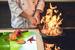 Planche à découper en verre trempé ; D08  Série Nature: Laisse 4