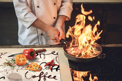 Tagliere in VETRO temperato – Proteggi-piano di lavoro e spianatoia; D05 Serie Caffè Caffè 64