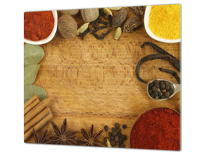 Glass Kitchen Board 60D03A: Root spices 1