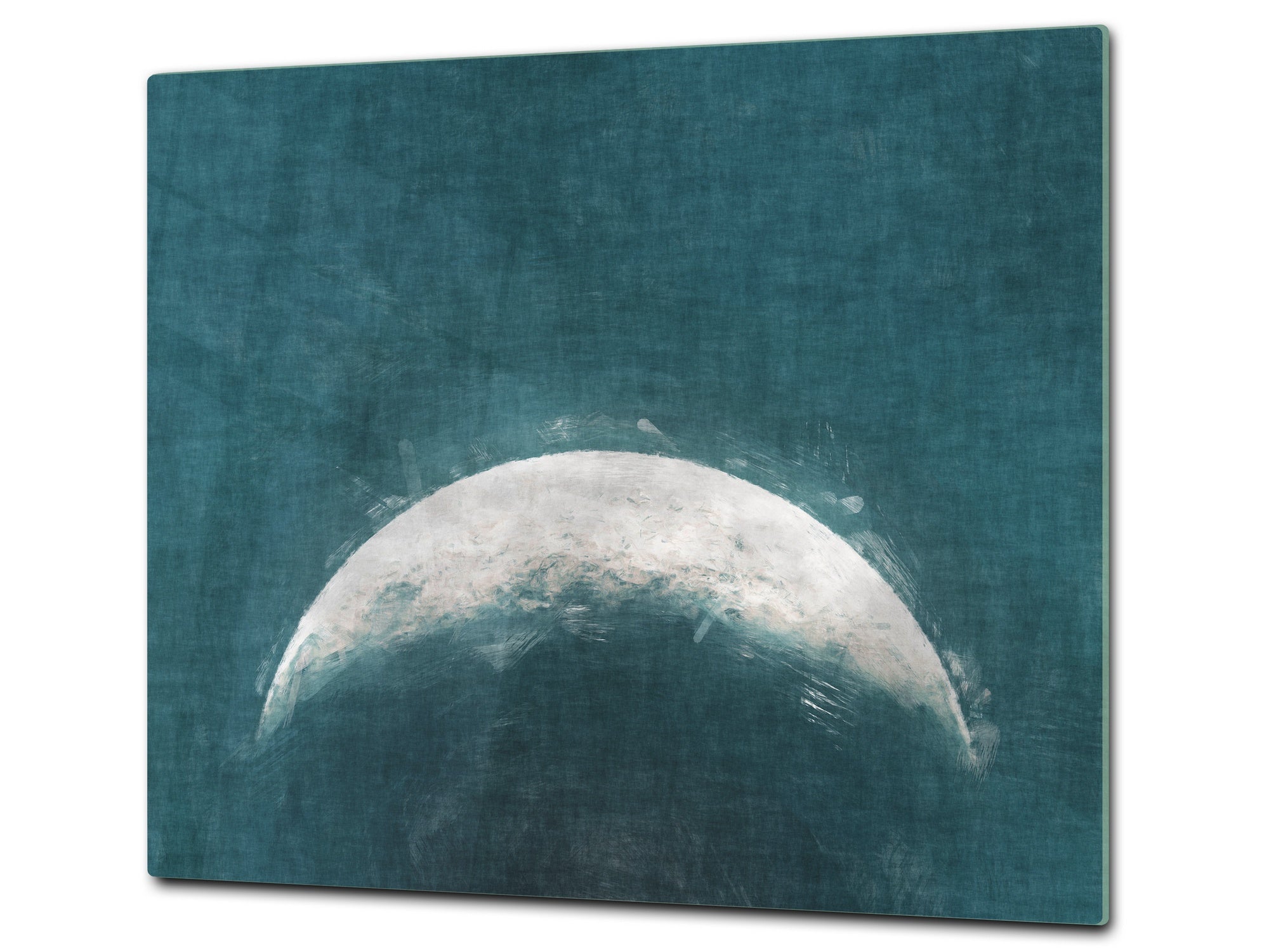Induction Cooktop Cover –Shatter Resistant Glass Kitchen Board – Hob cover; MEASURES: SINGLE: 60 x 52 cm (23,62” x 20,47”); DOUBLE: 30 x 52 cm (11,81” x 20,47”); D32 Paintings Series: Rising moon