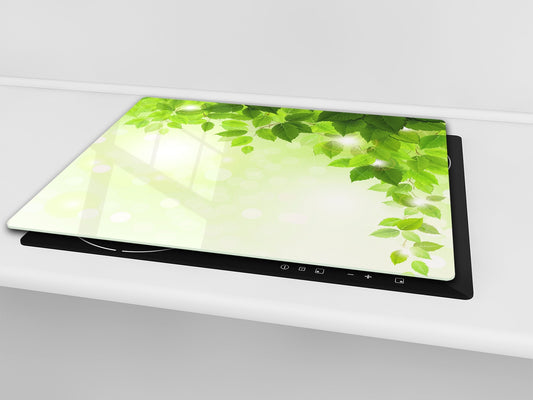 Tempered GLASS Kitchen Board – Impact & Scratch Resistant; D08 Nature Series: Leaves 11