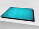 Planche à découper en verre trempé et couvre-cuisinière; D10B Série Textures: Turquoise 4