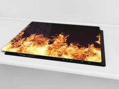 Tempered Glass Cutting Board and Worktop Saver D03 Fire Series: Fire 5