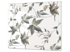 Tempered GLASS Cutting Board – Worktop saver  D15 Drawings Series: Leaves 16