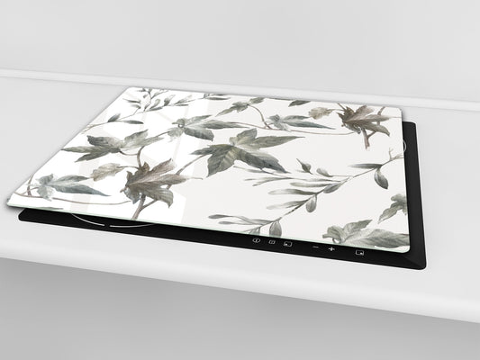 Tempered GLASS Cutting Board – Worktop saver  D15 Drawings Series: Leaves 16